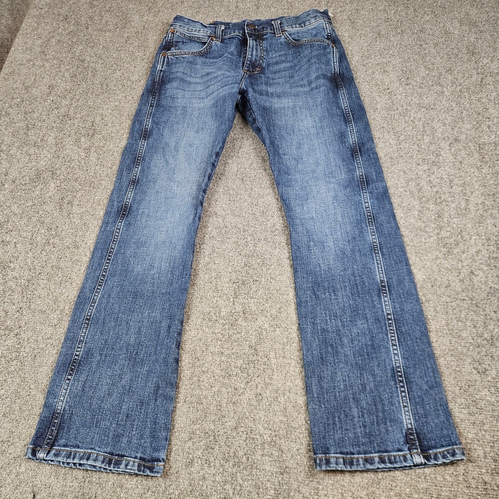 Wrangler Retro Slim Boot Jeans Mens 32 Medium Wash Blue Denim 1077MWZCD